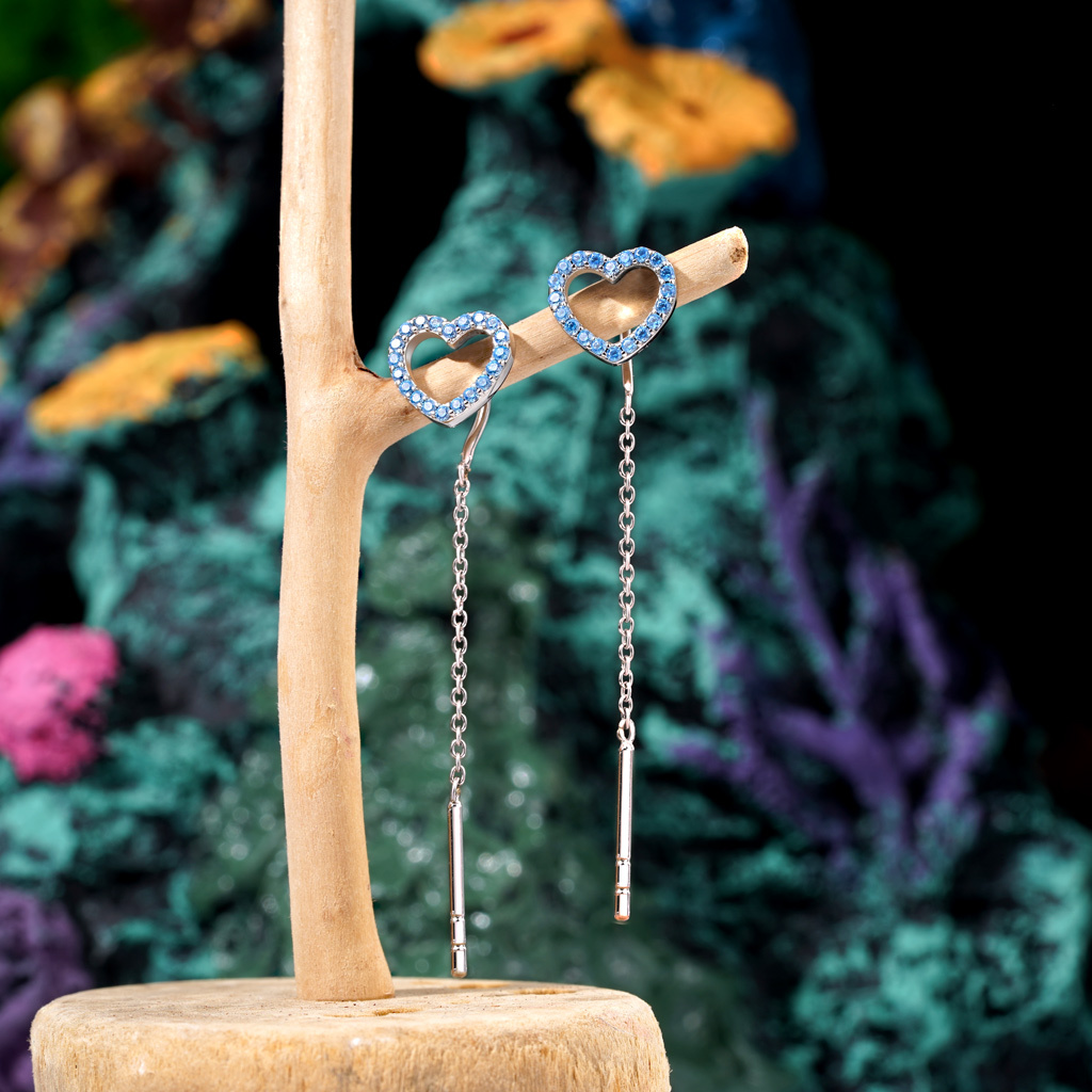 Open Heart Threaders Earrings image number 3