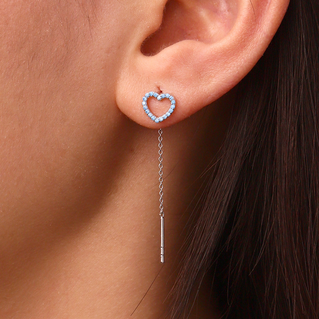 Open Heart Threaders Earrings image number 5