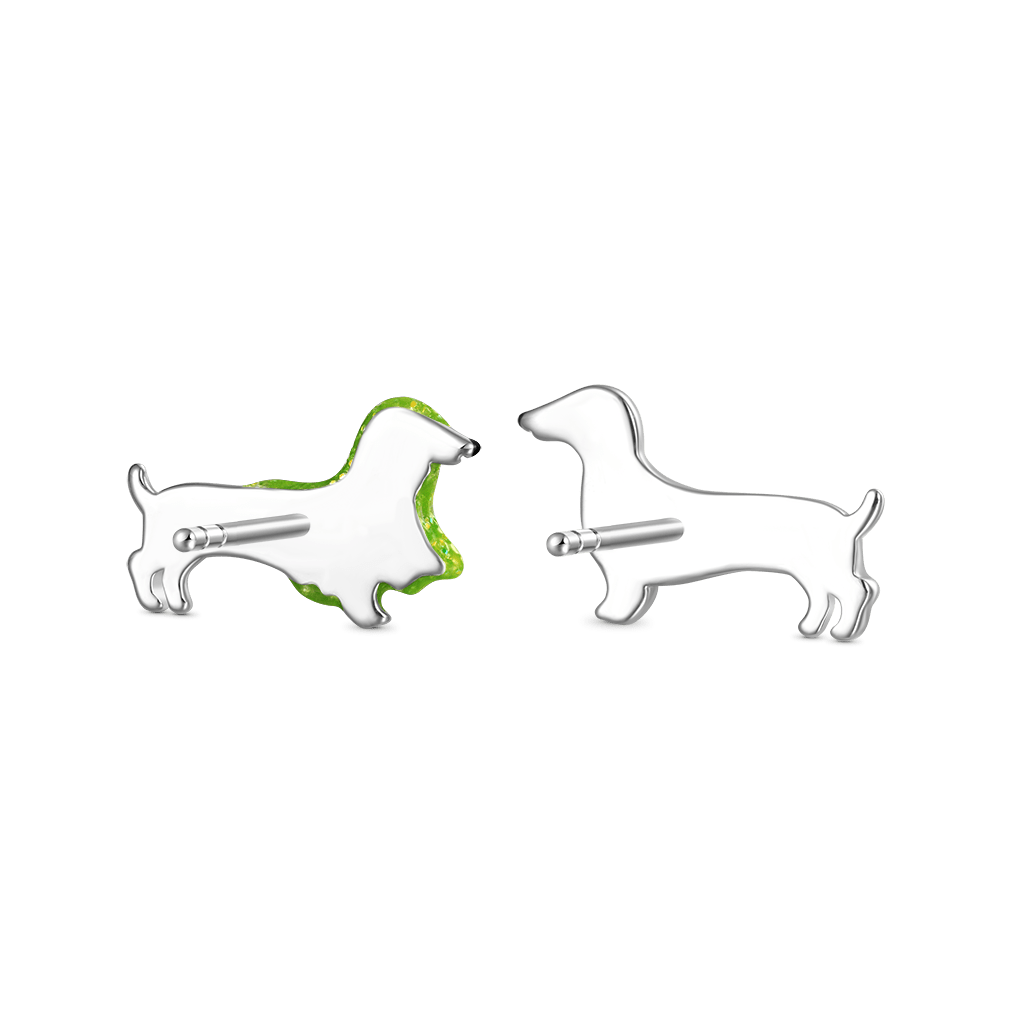 Glow-in-the-Dark Dachshund Stud Earrings image number 2