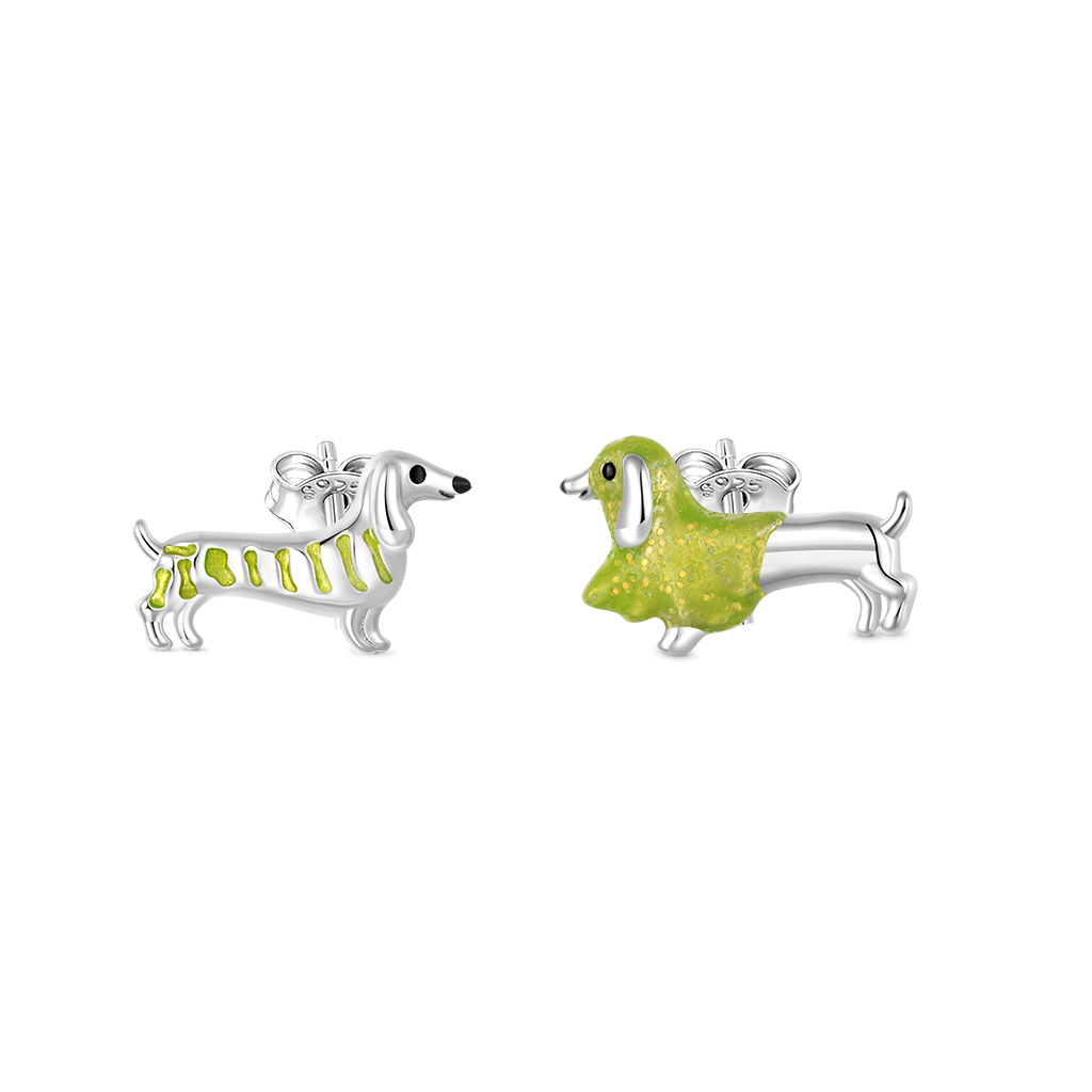 Glow-in-the-Dark Dachshund Stud Earrings image number 1