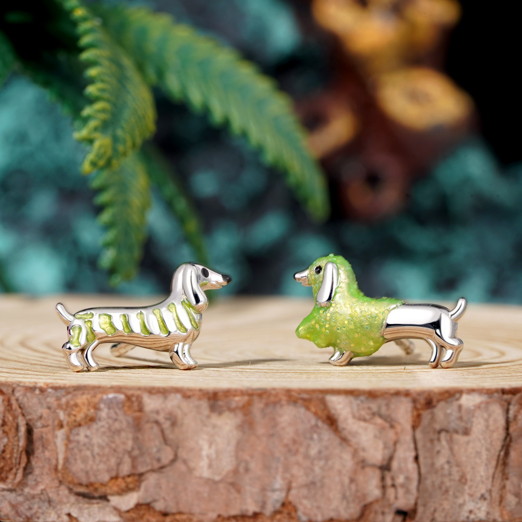Glow-in-the-Dark Dachshund Stud Earrings image number 3