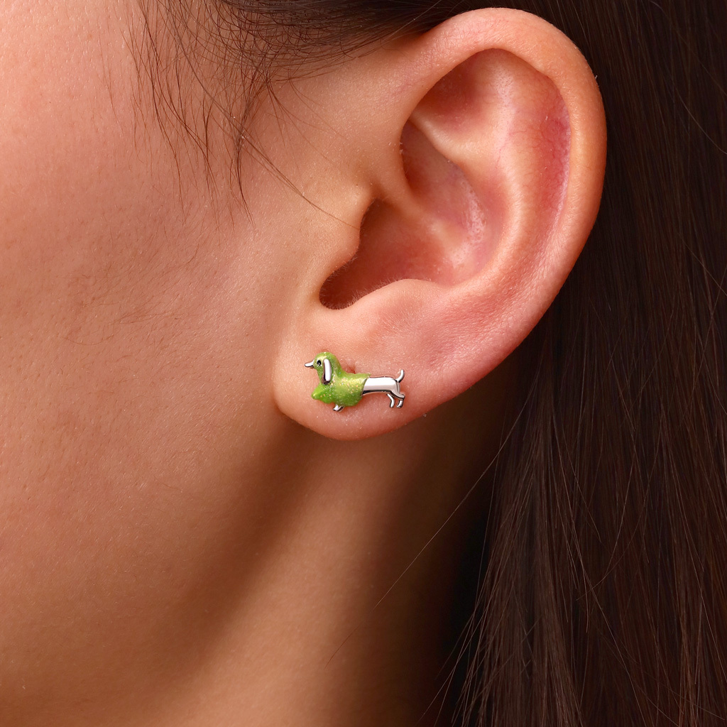 Glow-in-the-Dark Dachshund Stud Earrings image number 4
