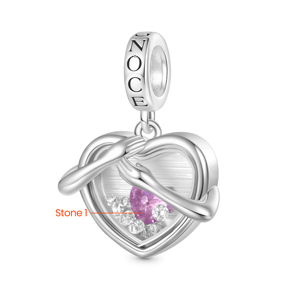 Hug Love Locket Birthstone Pendant image number 1