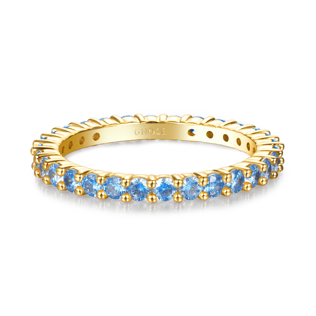 Aquamarine Round-cut Band Ring image number 0
