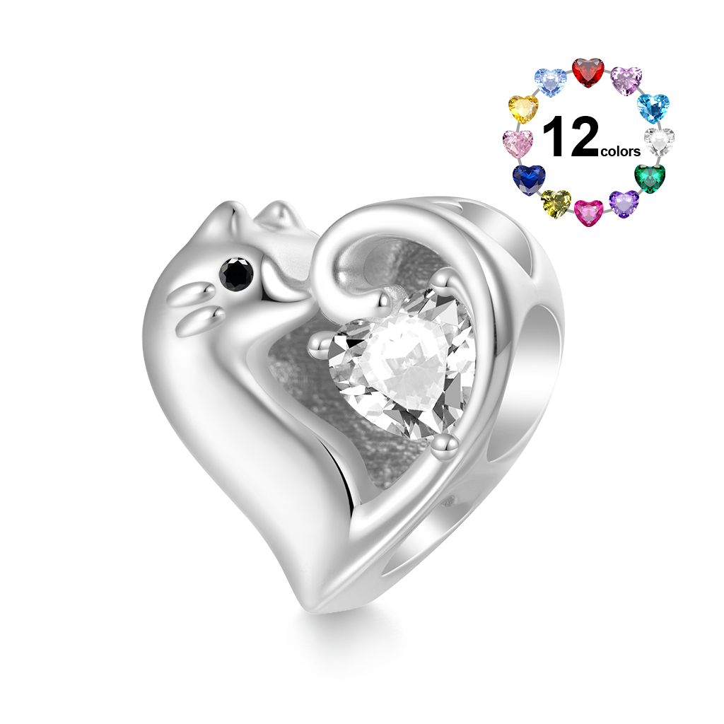 Cat Love Heart Charm image number 0