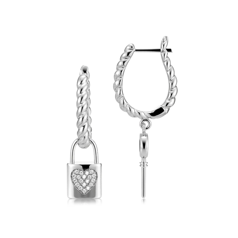 Twisted Rope English Lock Earrings image number 0