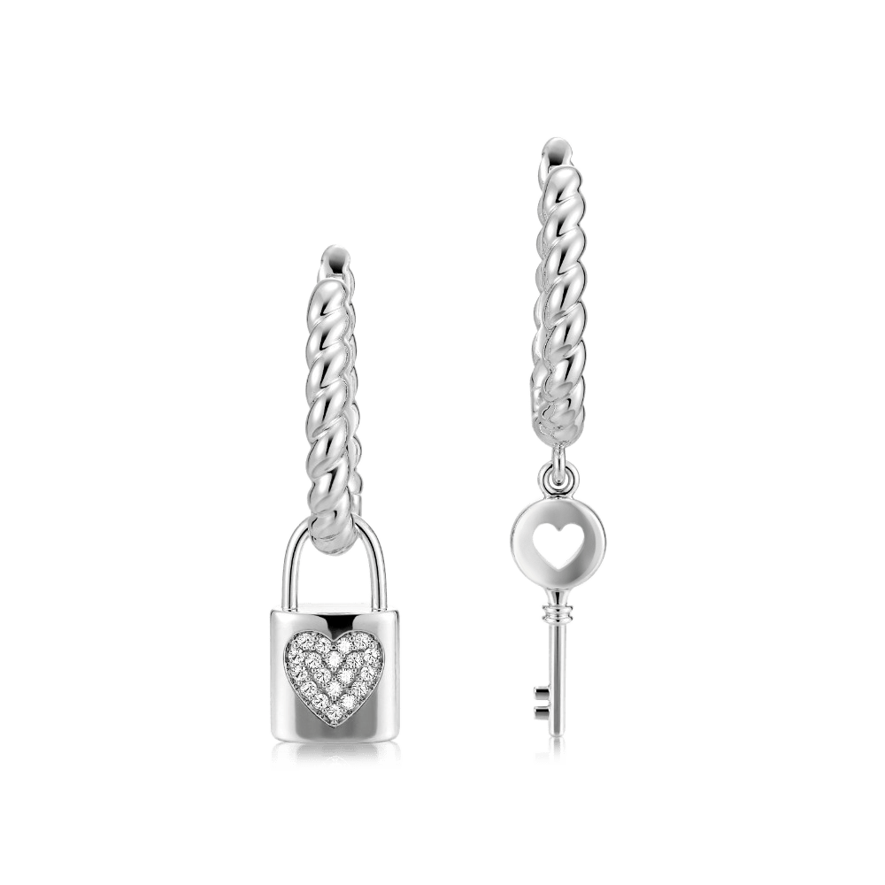 Twisted Rope English Lock Earrings image number 1