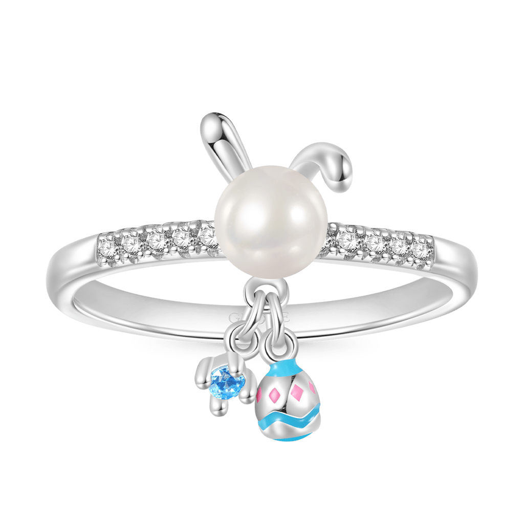 Easter Pearl Bunny Ear Ring image number 0