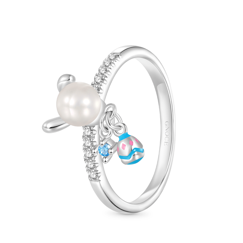 Easter Pearl Bunny Ear Ring image number 2