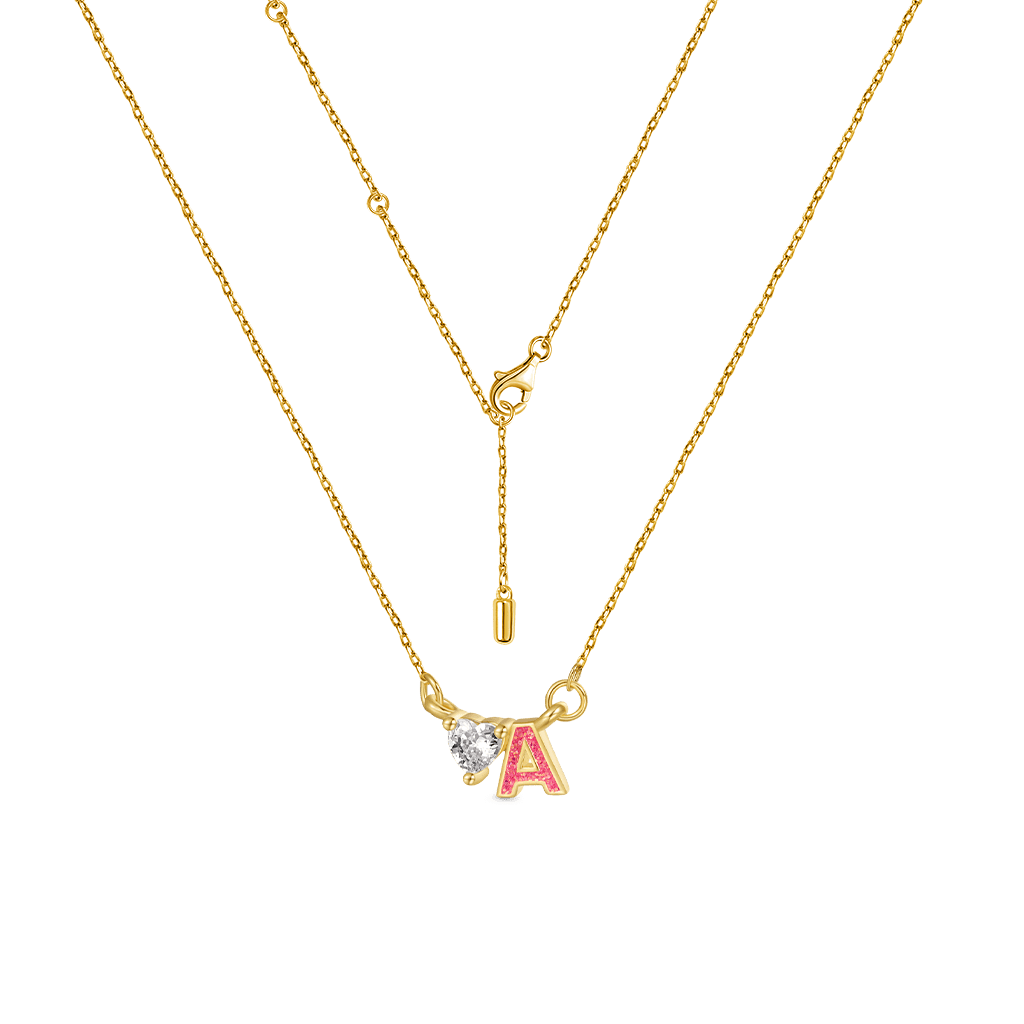 Initial A Birthstone Gold Necklace image number 3