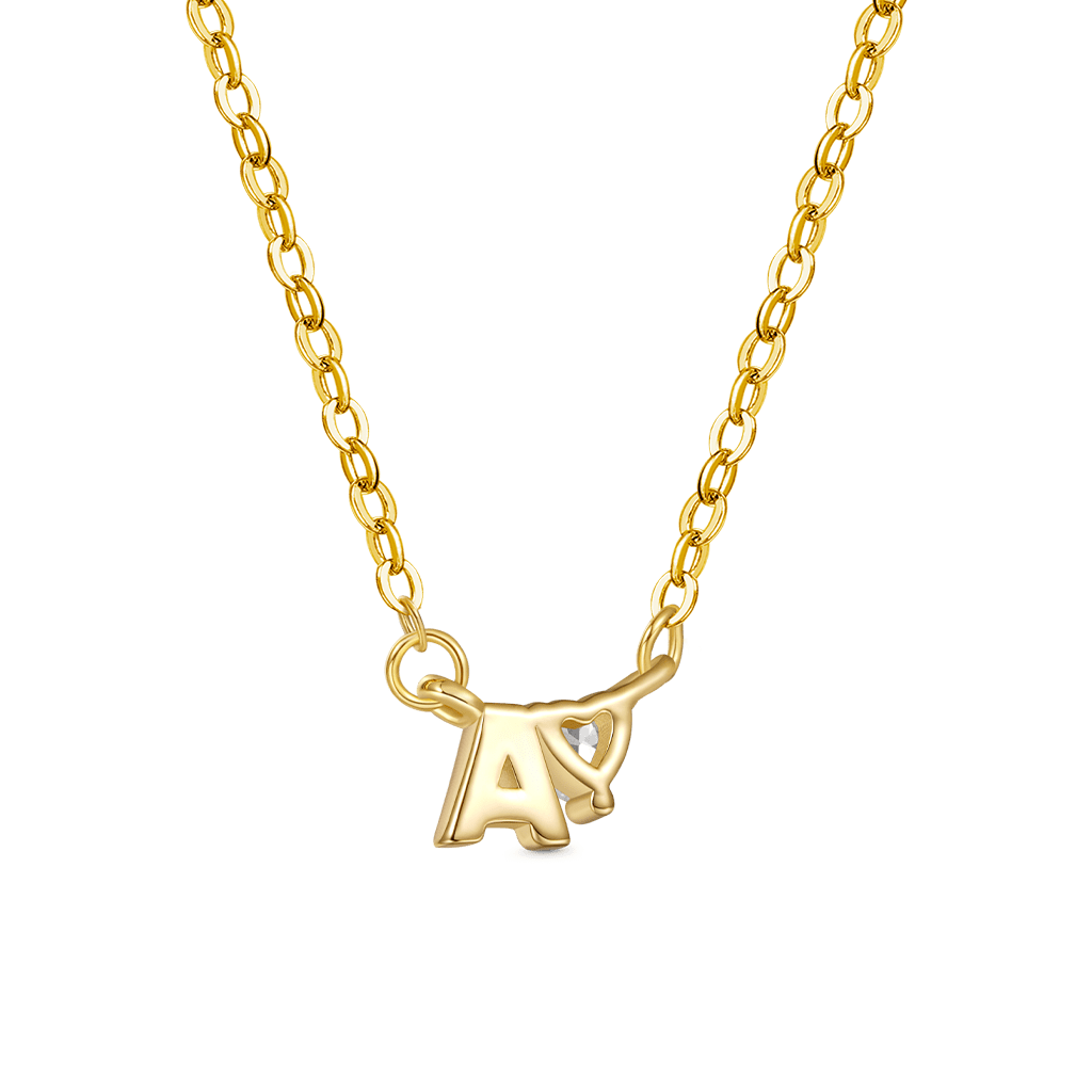 Initial A Birthstone Gold Necklace image number 1