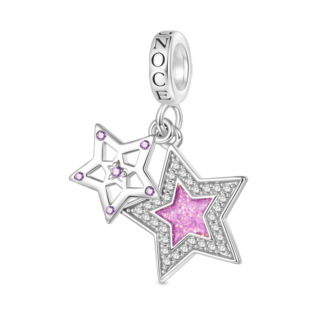 Purple Glitter Star Pendant image number 1