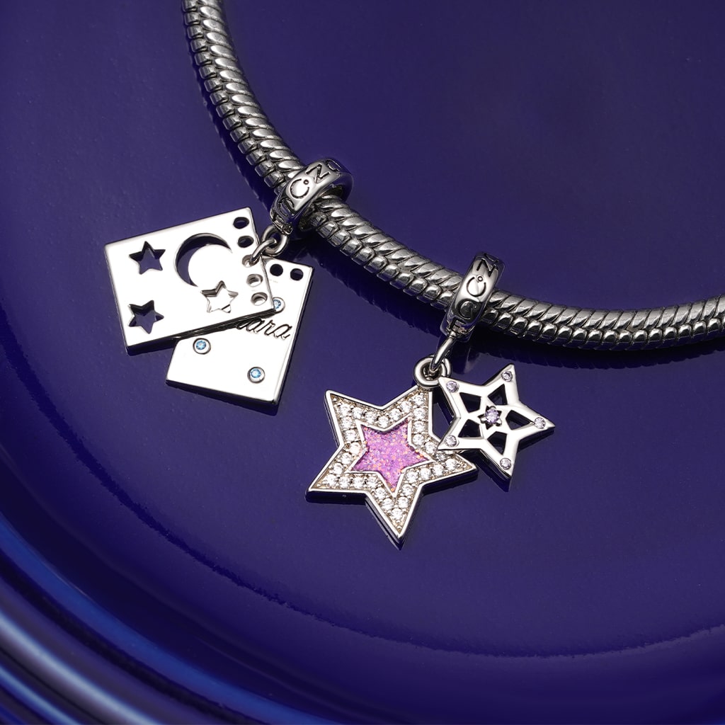 Purple Glitter Star Pendant image number 3