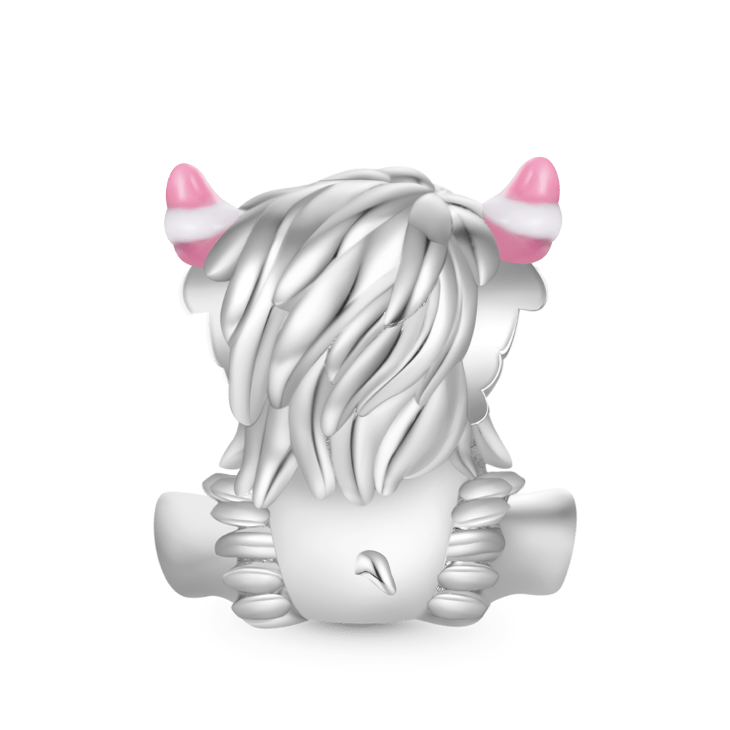 Pink Bow Highland Cow Charm image number 1