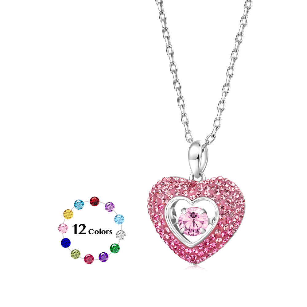 Sparkling Pavé Heart Dancing Necklace image number 0