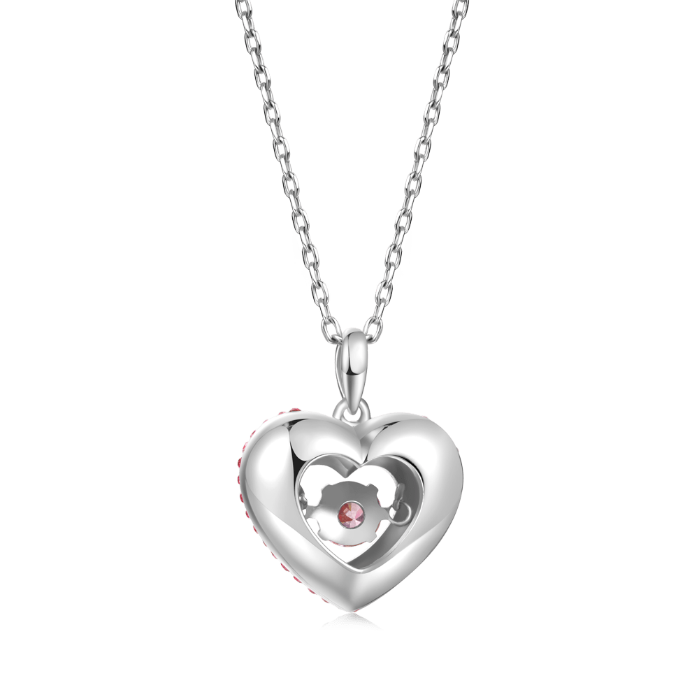 Sparkling Pavé Heart Dancing Necklace image number 2