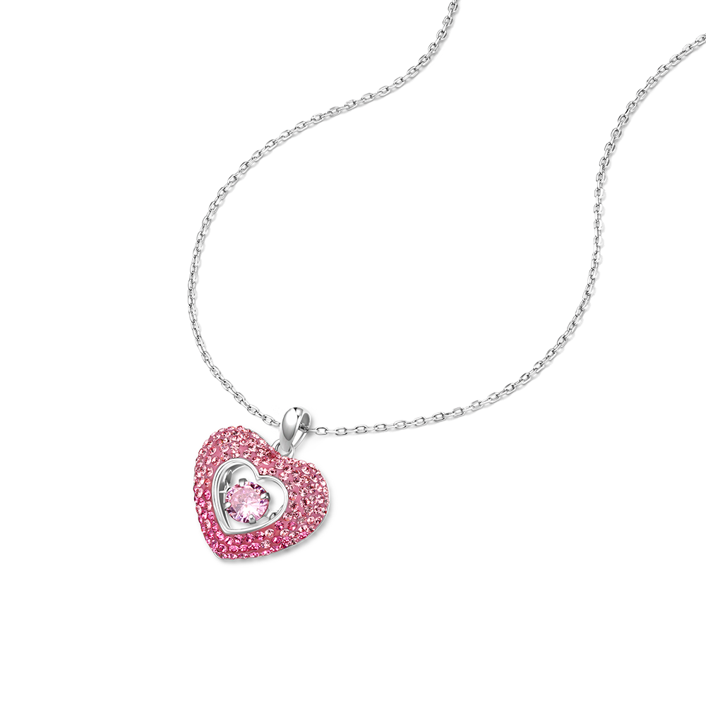 Sparkling Pavé Heart Dancing Necklace image number 1