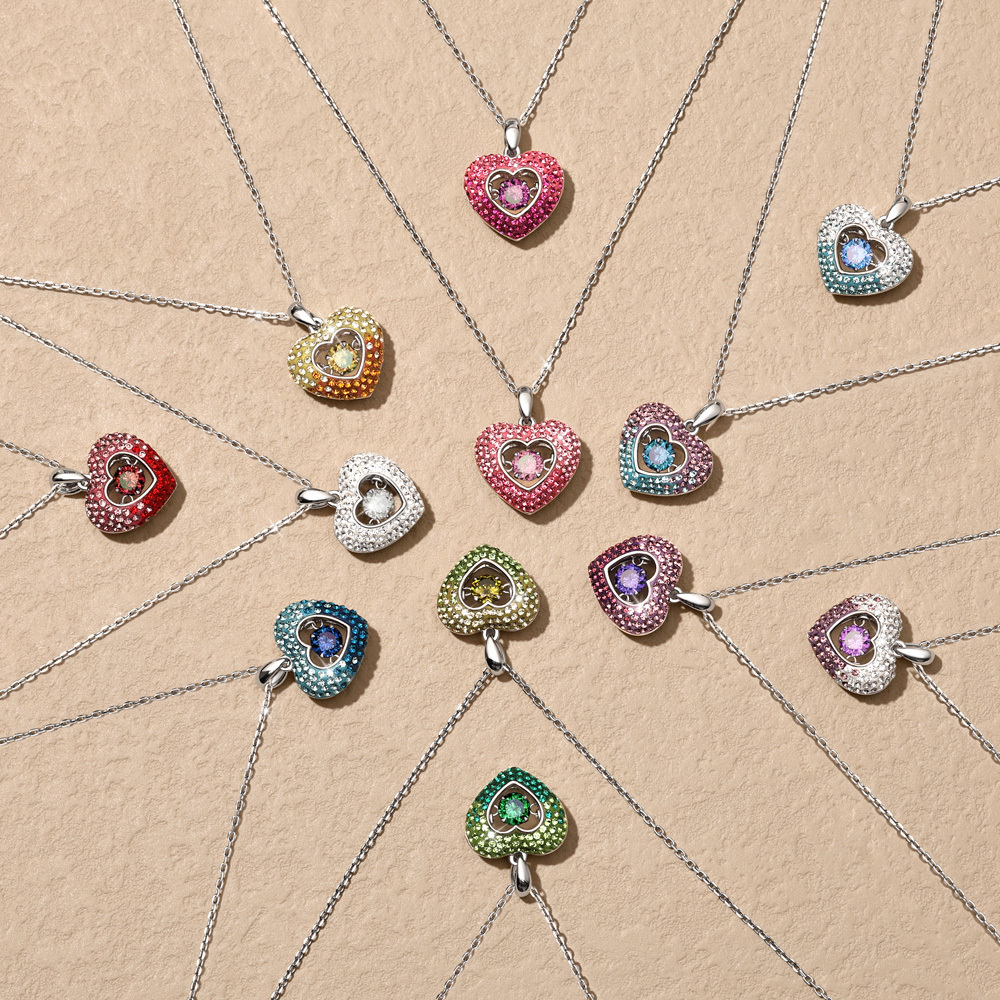 Sparkling Pavé Heart Dancing Necklace image number 3