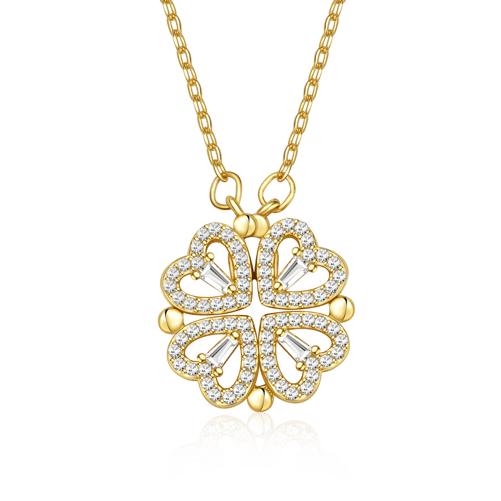 Gold Color Fourleaf Clover Necklace image number 0