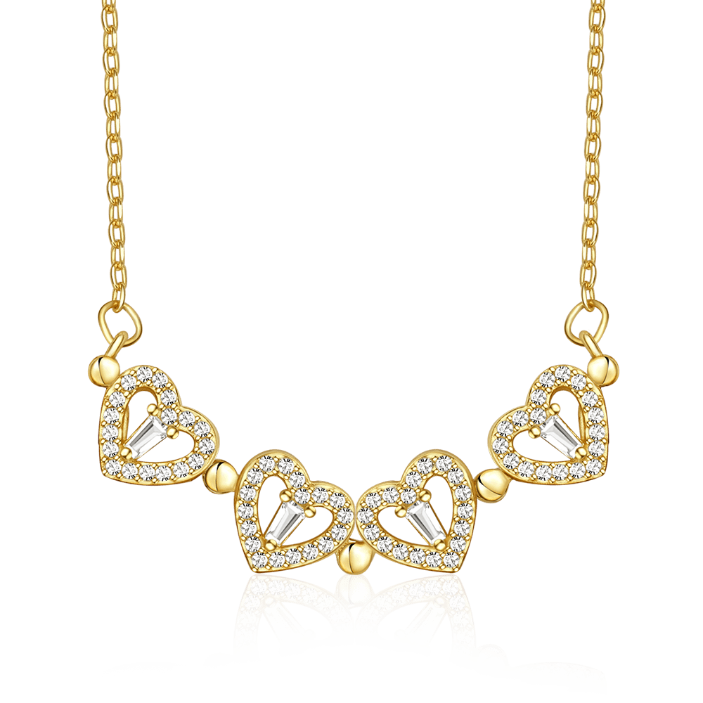 Gold Color Fourleaf Clover Necklace image number 2
