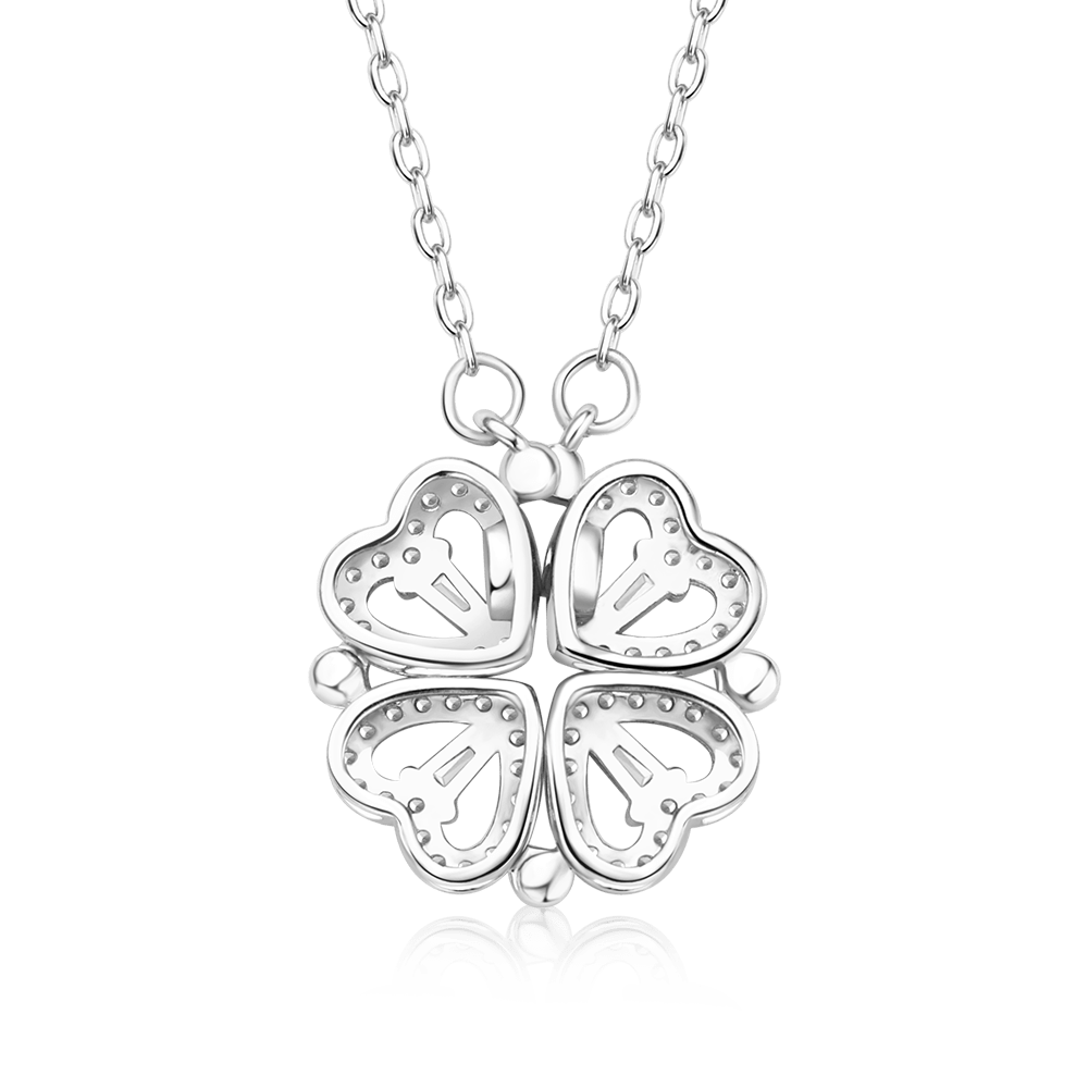 Silver Fourleaf Clover Necklace image number 1
