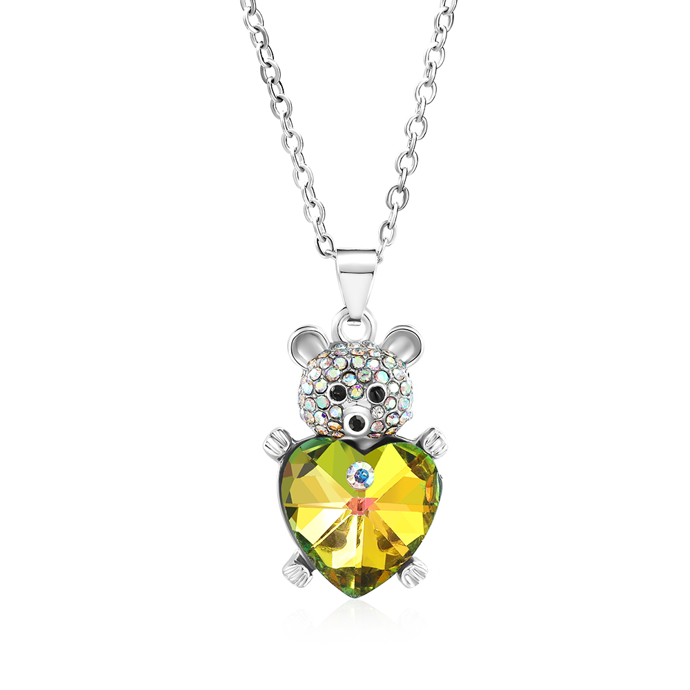 Bear Embrace Heart Necklace image number 0