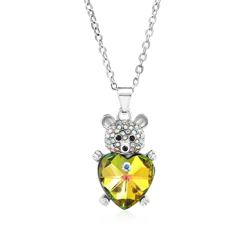 Bear Embrace Heart Necklace image number 0