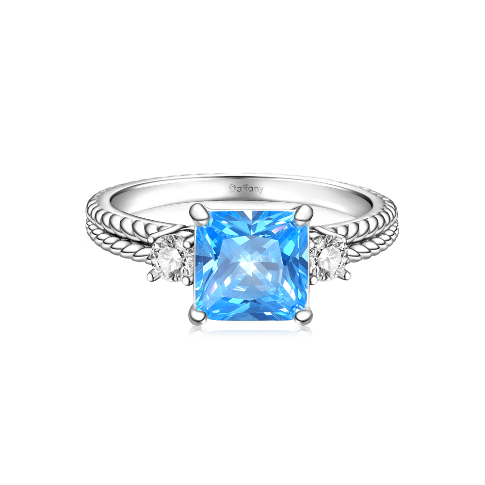 Pricess Cut Three-stone Engagement Ring image number 0