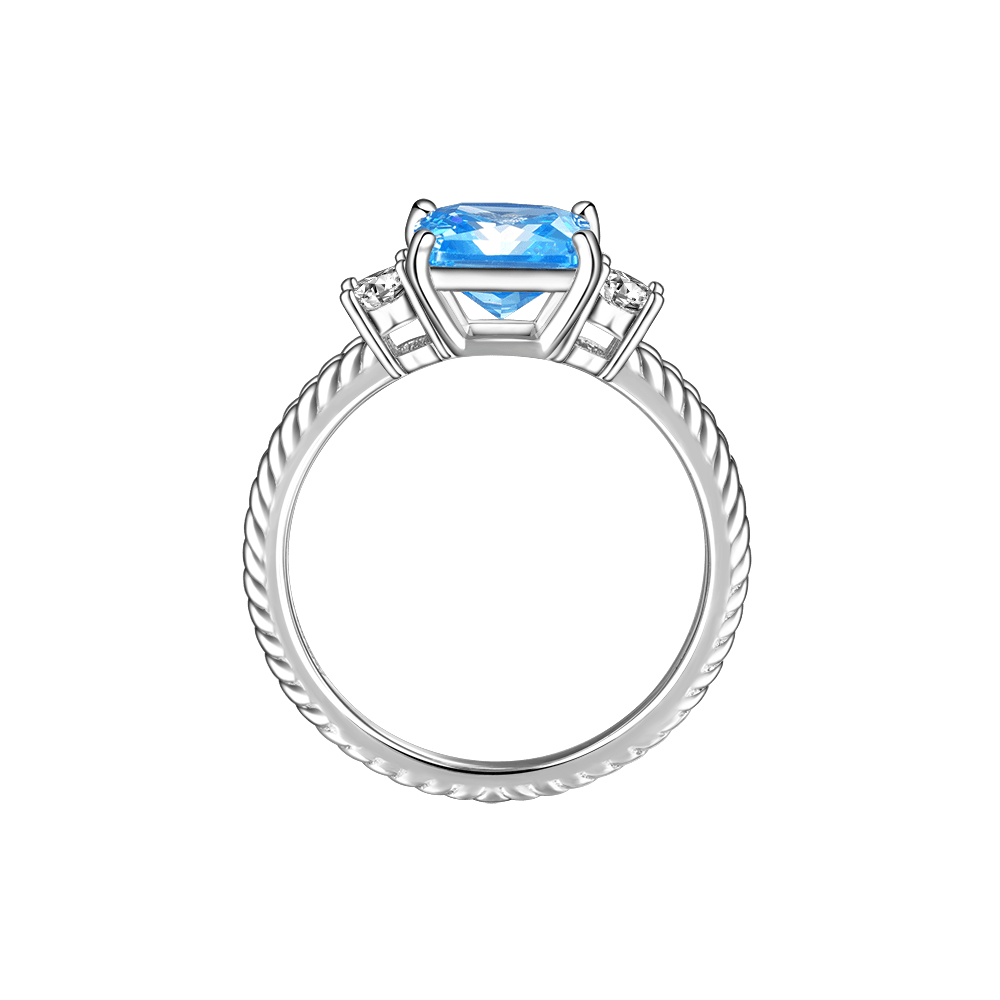 Pricess Cut Three-stone Engagement Ring image number 2
