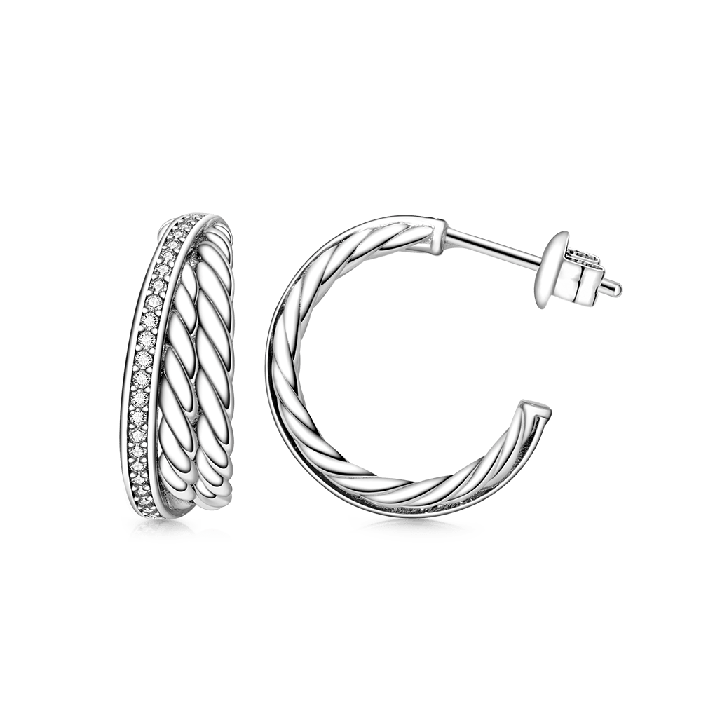 Crossover Hoop Earrings image number 0
