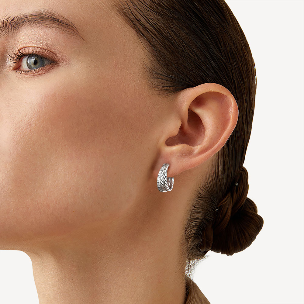 Crossover Hoop Earrings image number 3
