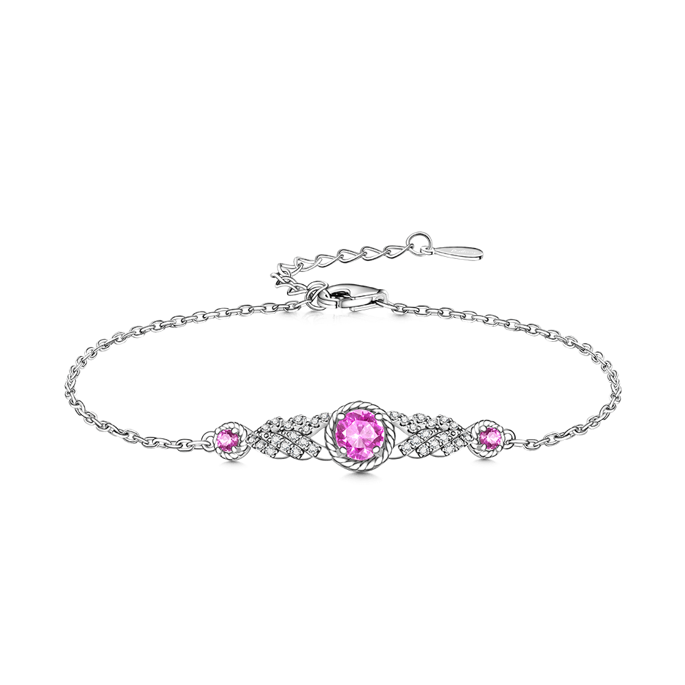 Adjustable Three Stone Chain Bracelet image number 0