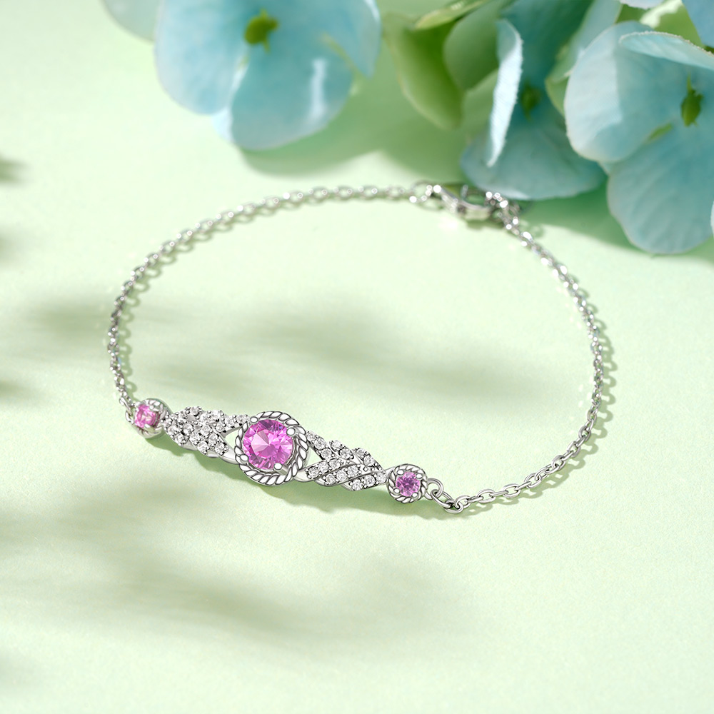 Adjustable Three Stone Chain Bracelet image number 1