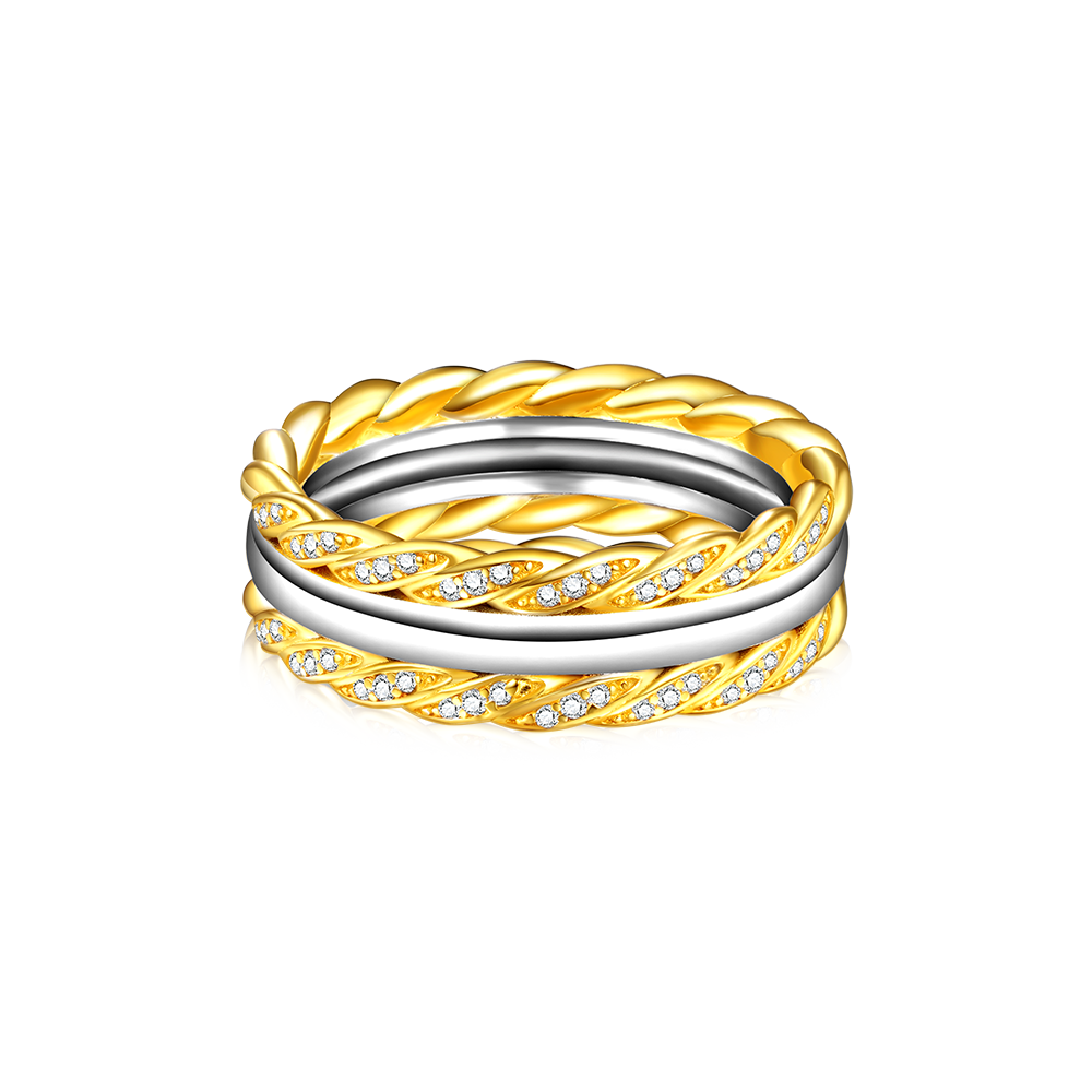 Two-tone Twisted Rope Wedding Band image number 0