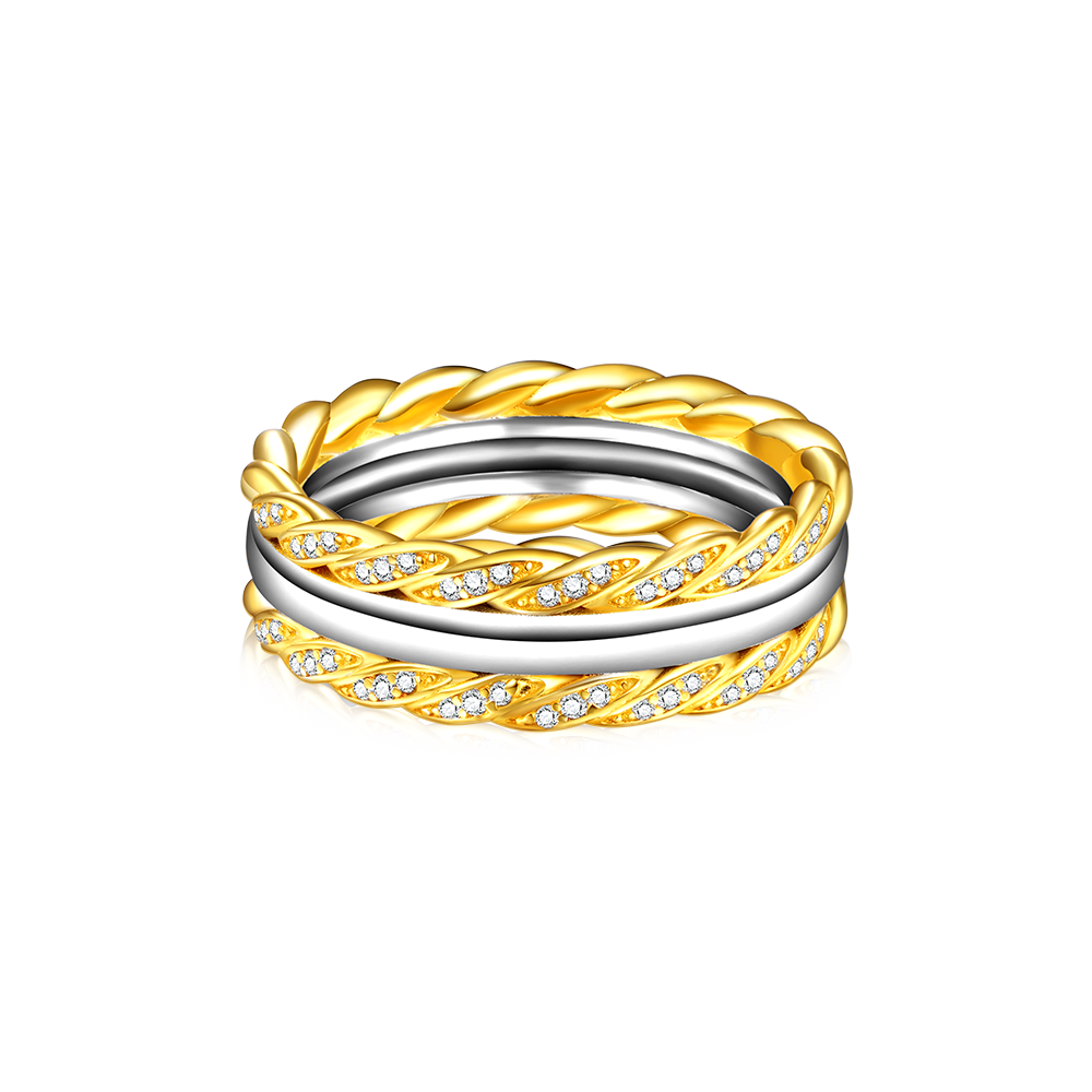 Two-tone Twisted Rope Wedding Band image number 0