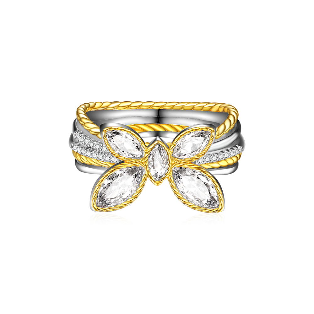 Marquise Butterfly Two-tone Ring image number 0