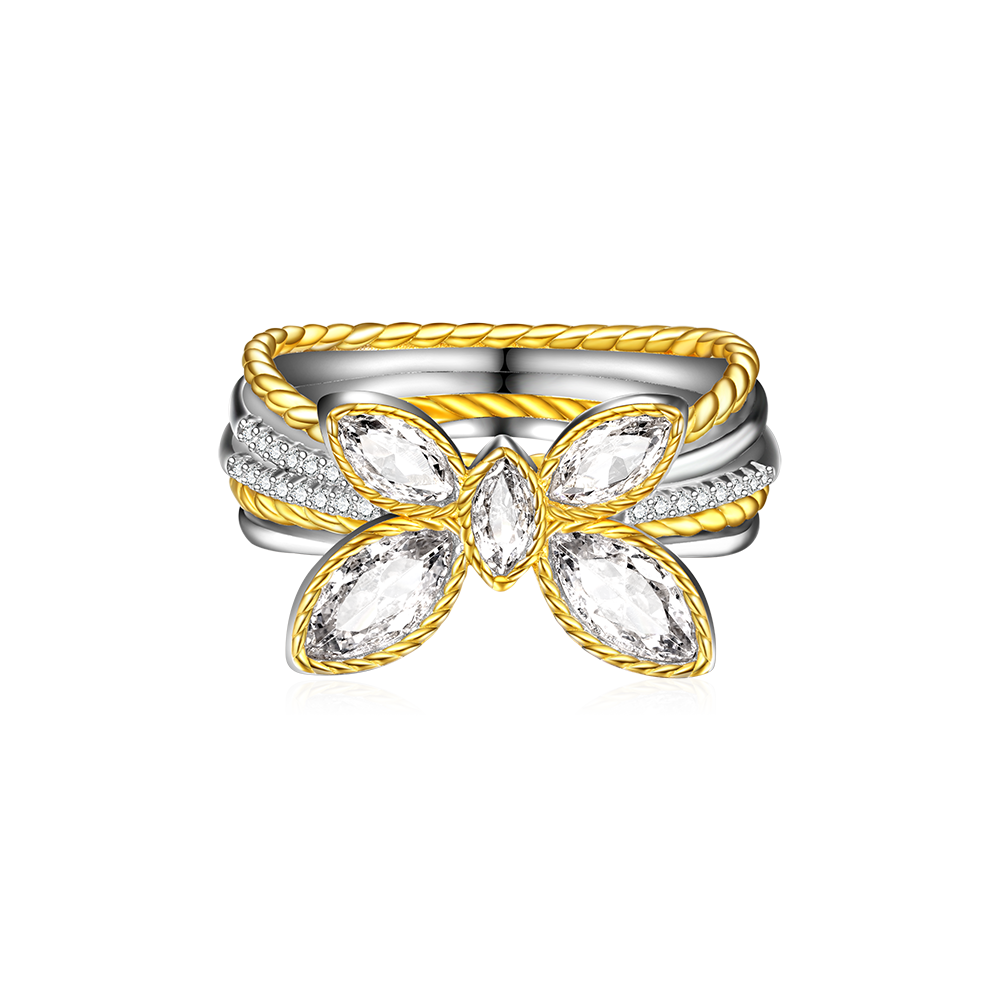 Marquise Butterfly Two-tone Ring image number 0