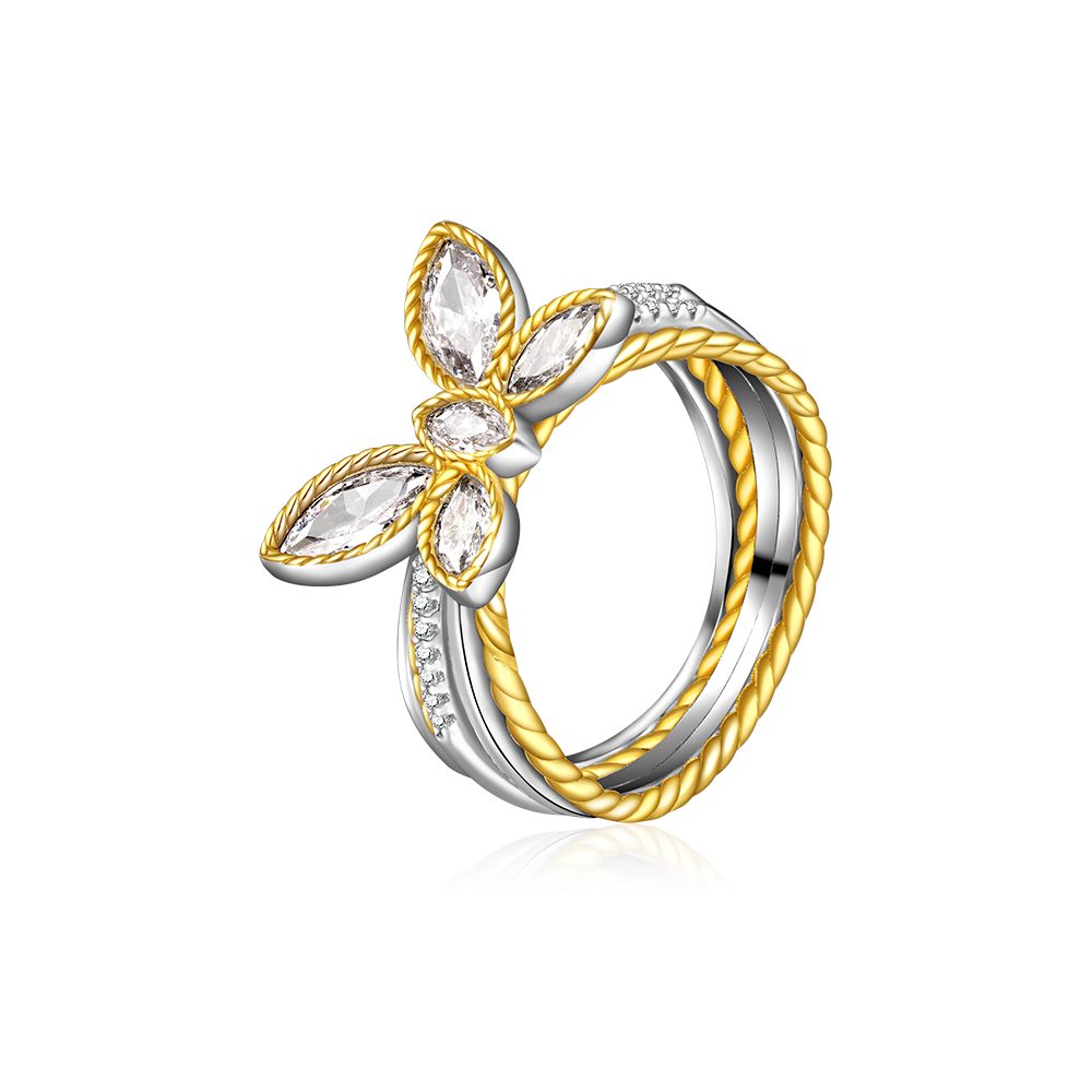 Marquise Butterfly Two-tone Ring image number 1