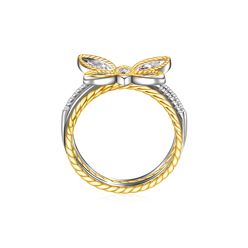 Marquise Butterfly Two-tone Ring image number 2