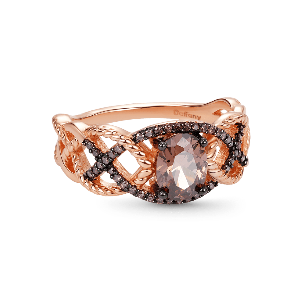 Twisted Infinity Coffee Sapphires Ring image number 0