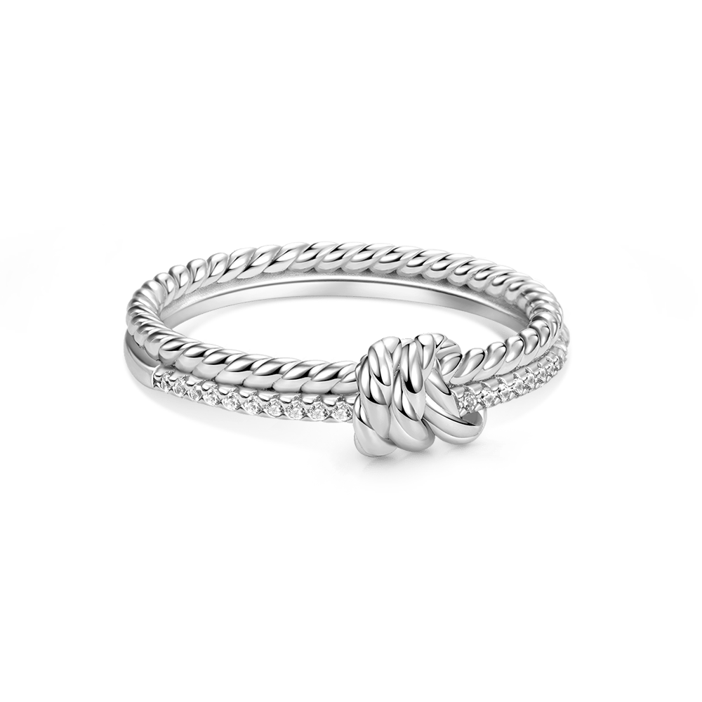 Knot Twisted Rope Channel Band Ring image number 0