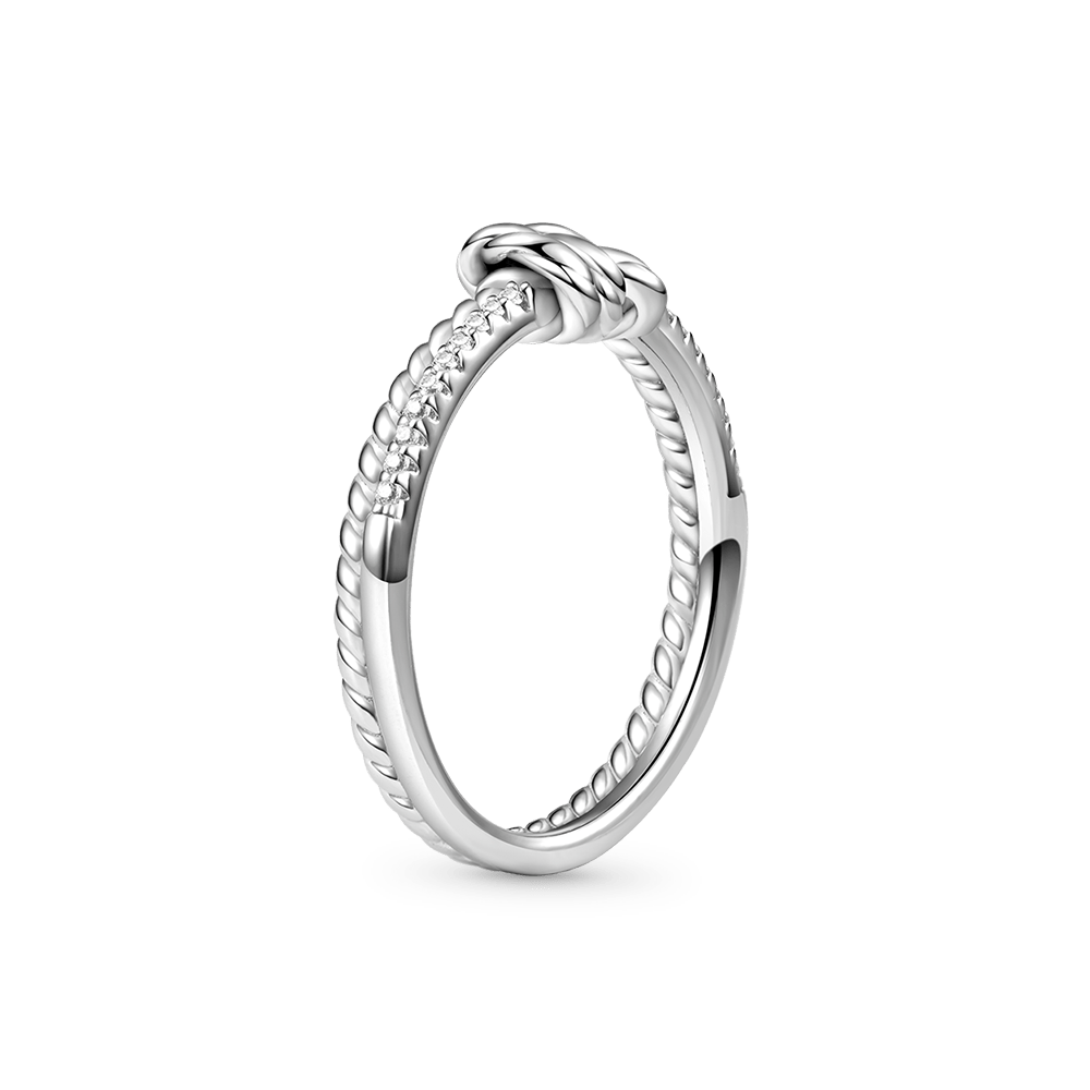 Knot Twisted Rope Channel Band Ring image number 1