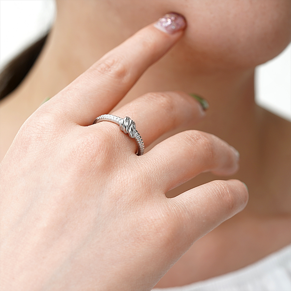 Knot Twisted Rope Channel Band Ring image number 4