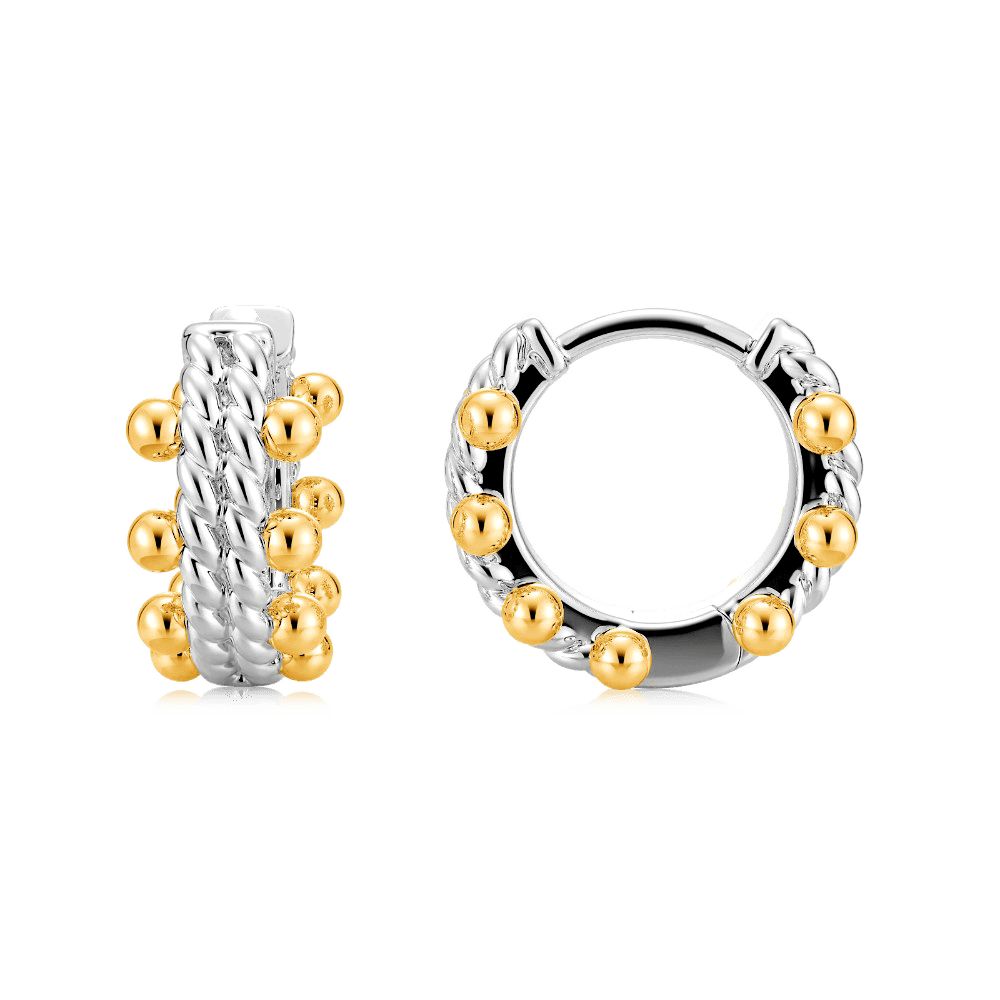 Double Twisted Rope Huggie Earrings image number 0