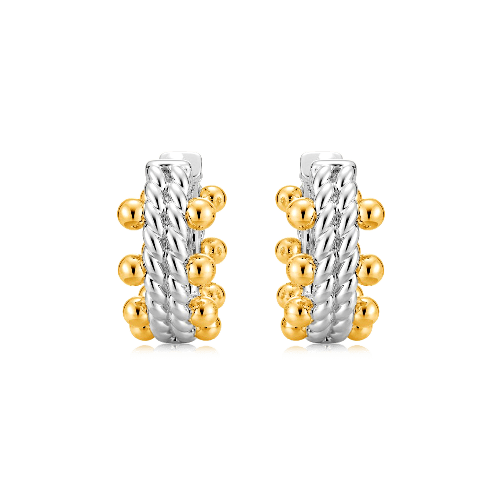 Double Twisted Rope Huggie Earrings image number 1