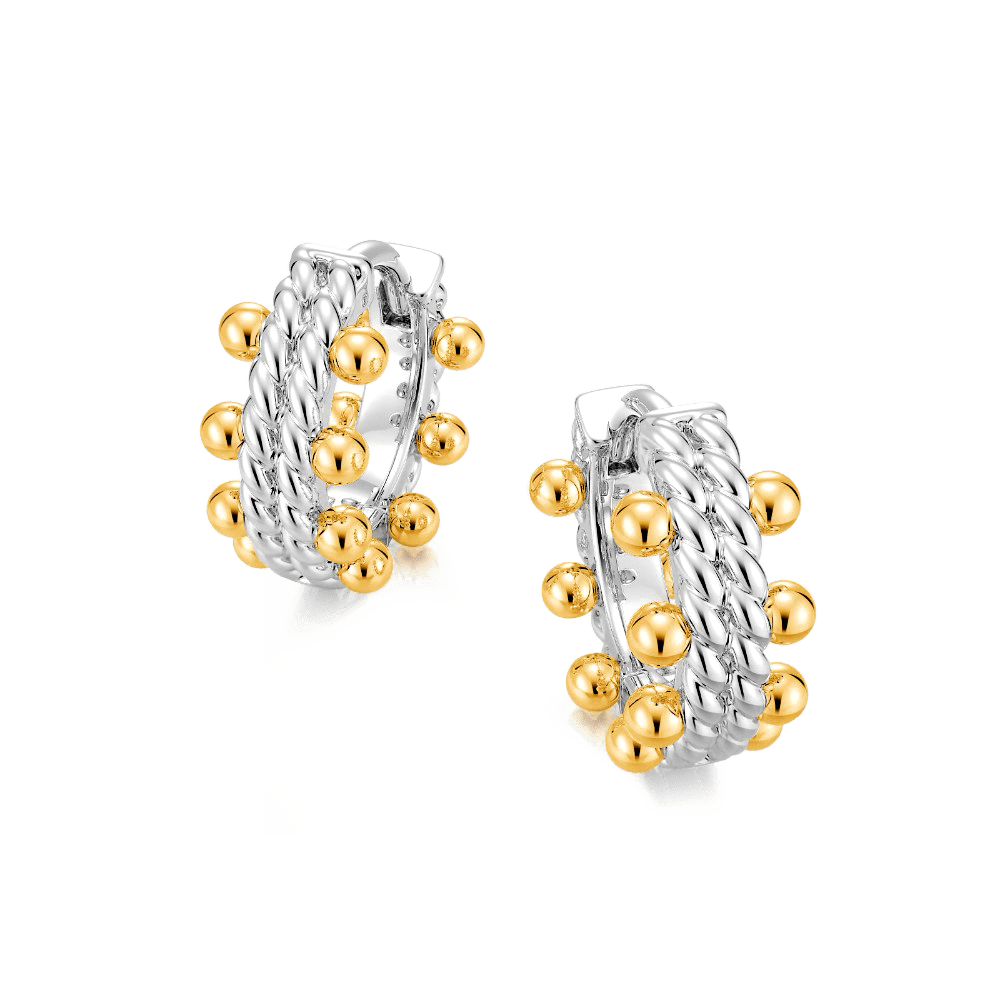 Double Twisted Rope Huggie Earrings image number 2