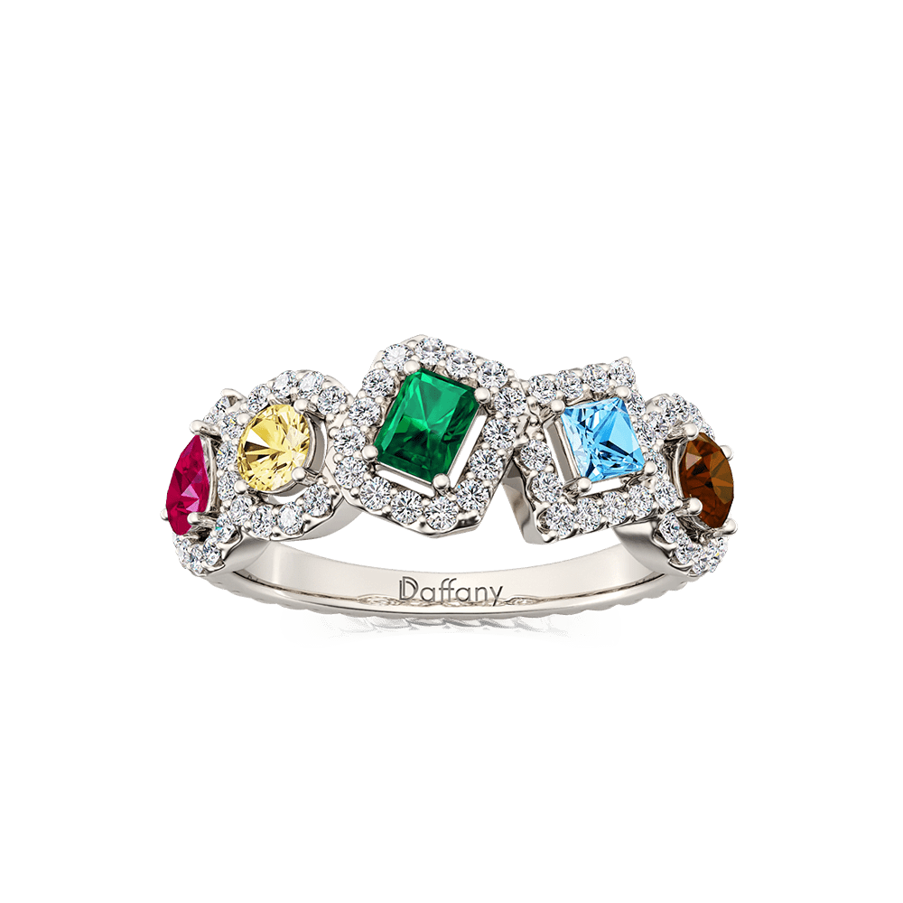 Mixed Shape Halo Twisted Rope Ring image number 1