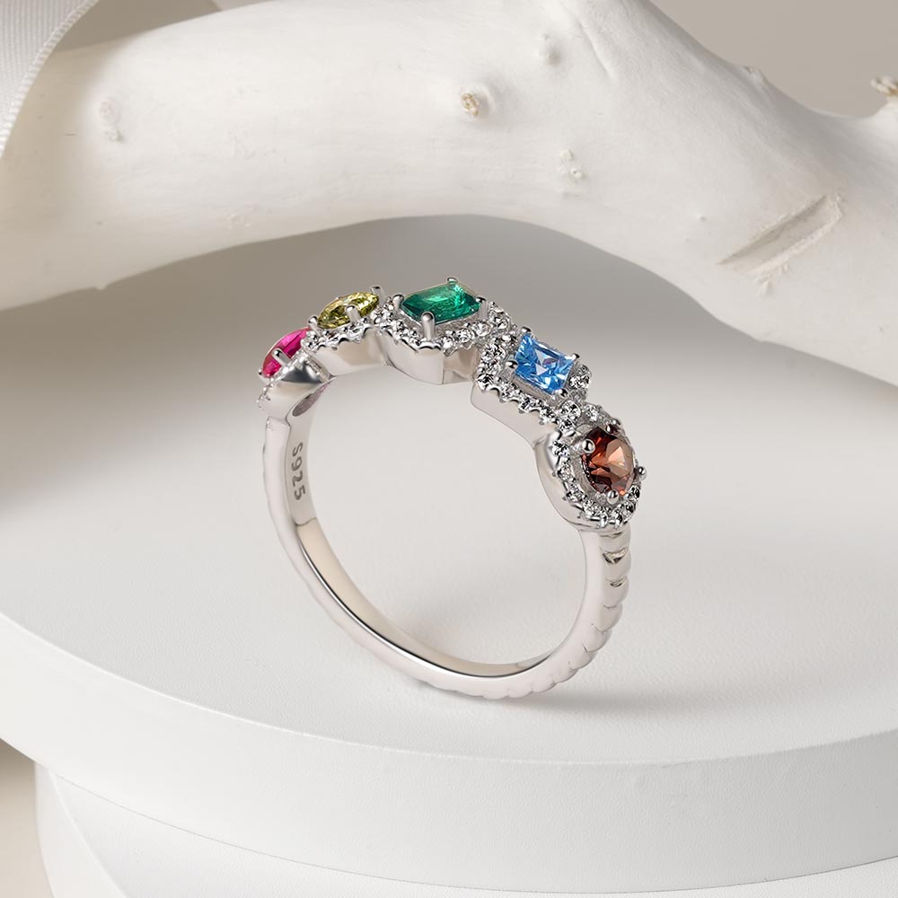 Mixed Shape Halo Twisted Rope Ring image number 4