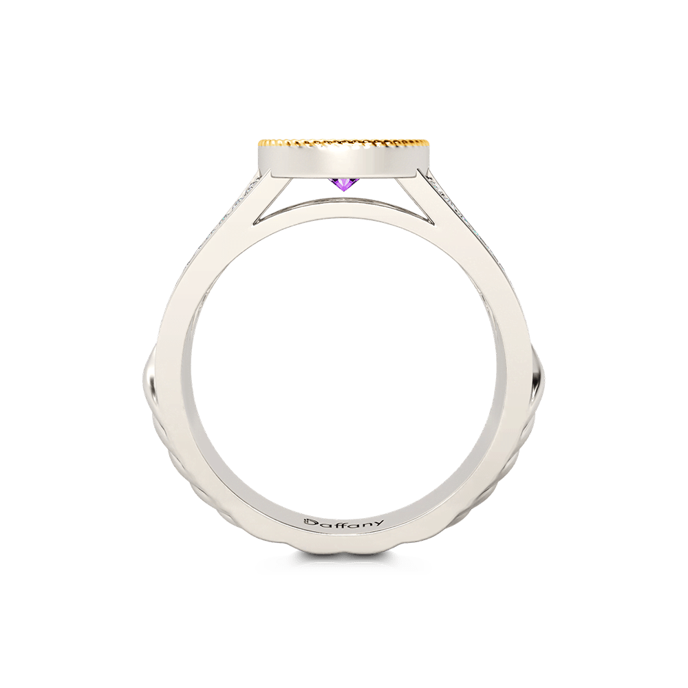 Amethyst Double Pear Halo Split Shank Ring image number 1