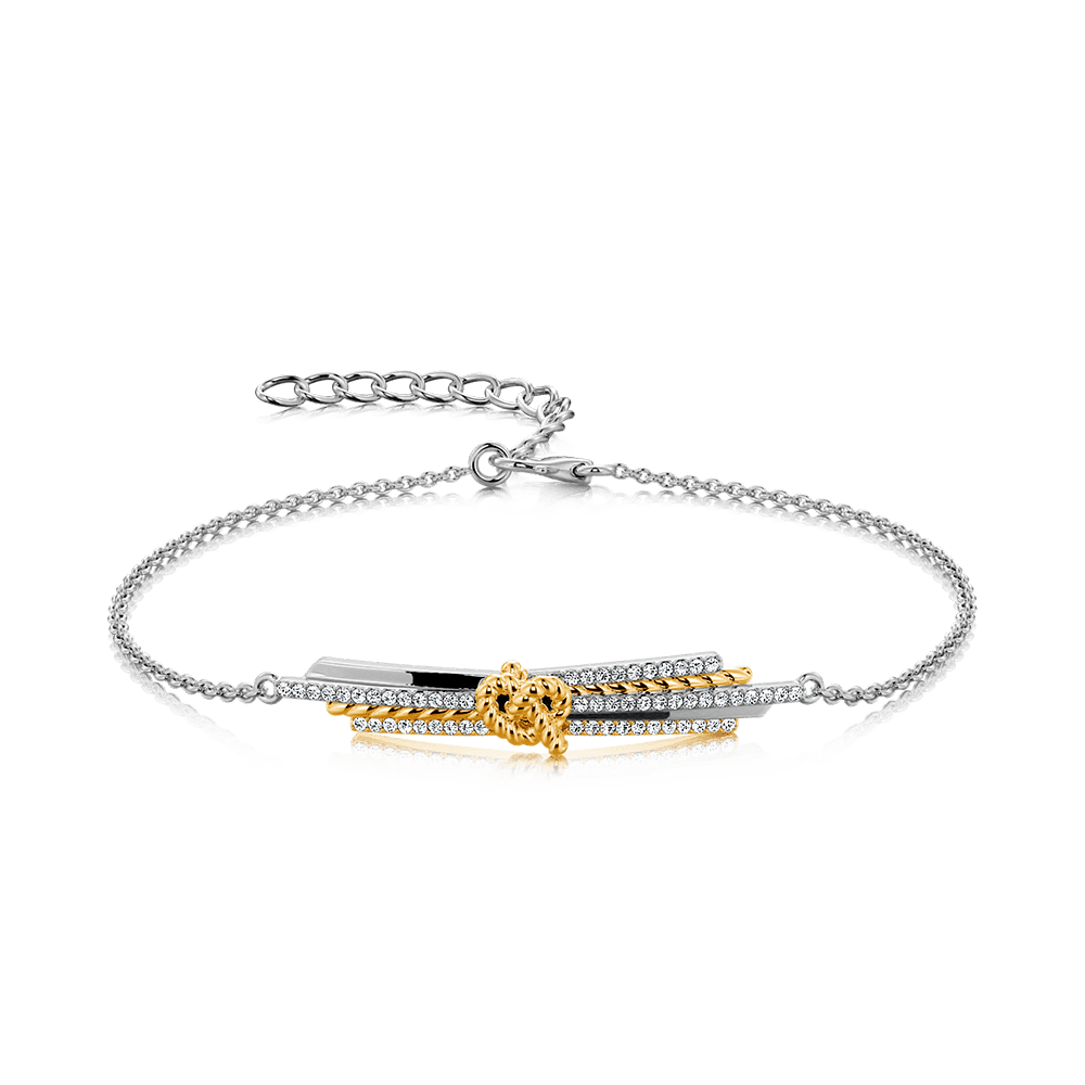 Heart Knot Bars Chain Bracelet image number 0